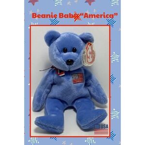 TY Beanie Baby‎ " America "  American Red Cross Bear God Bless America 🇺🇸